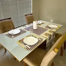 Kit Jogo Americano em Oxford 5 Peças com Caminho De Mesa Elegância Praticidade