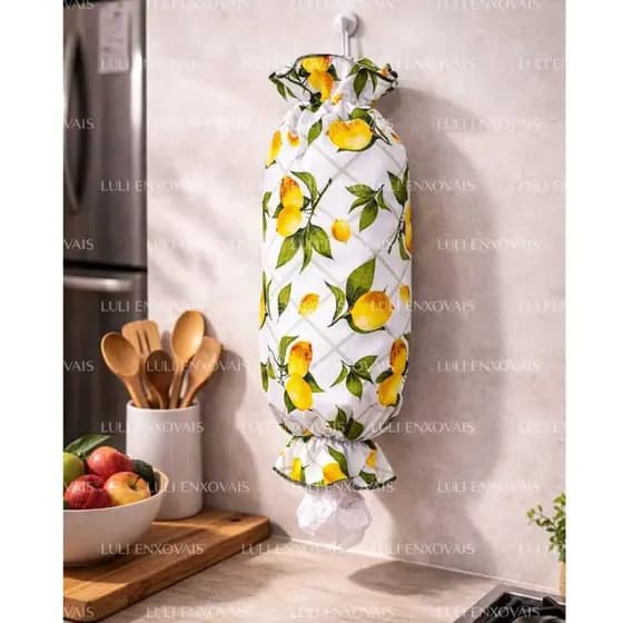 Puxa Saco Porta Sacola Estampados Decoração Tecido Qualidade Cozinha Casa Organização Resistente