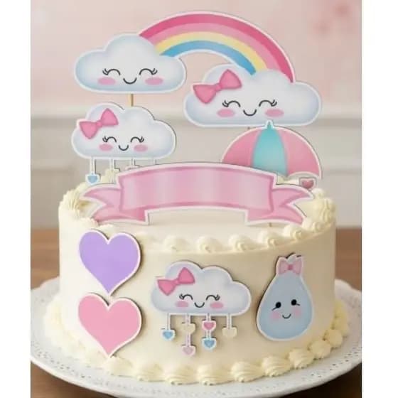 Topo de Bolo Personalizado Chuva de Amor ,chuva de bençãos- postagem Rápida e Qualidade Premium!