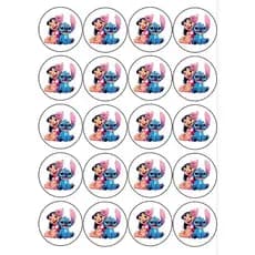 Kit 20 Topo De Cupcake Stitch Toppers Para Docinhos Festa Infantil Aniversário Lilo e Stitch
