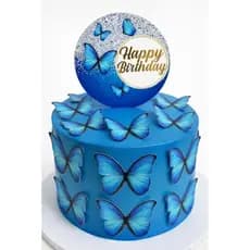 Topo de Bolo Borboletas com Flores Topper de Bolo Personalizado Nome e Idade Decoração Festa Feminina Luxo Envio Rápido!