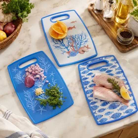 2 Tábuas de Corte para Carne, Legumes, Frutas e Queijo Resistente Estampada Modelos Variados