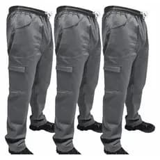 Kit C/ 3 Calça de Uniforme Condomínio Brim Profissional Reforçada