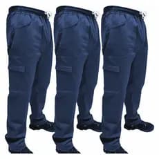 Kit C/ 3 Calça de Uniforme Segurança Brim Profissional Reforçada