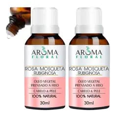 KIT 2 Óleo Vegetal Rosa Mosqueta RUBIGINOSA 100% Puro e Natural