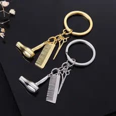 Pente De Secador De Cabelo Tesoura Chaveiro