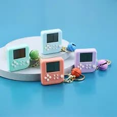 Chaveiro Mini Macaron Tetris Game Console Crianças Brinquedos Anel Chave Do Carro Portátil