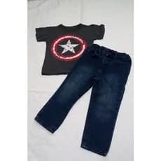 calça jeans skinny + camiseta tam 2