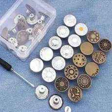 10 Peças Botão Para Substituição De Jeans 17mm Kit De Reparo De Metal Sem Costura Conjunto De Botões Removíveis