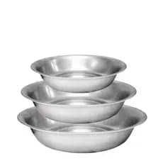 Kit Com 3 Bacias De Aluminio Resistente N 30 - 2,3 LT / N 40 - 6 LT  / N 50 - 12 LT