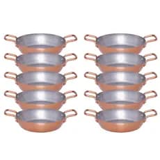 Kit 10 Frigideira Panelinhas Pergaminho Aluminio Cor Cobre Com Alcas N 20