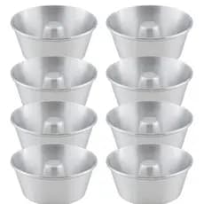 8 Formas Assadeira de Aluminio N 16 Com Furo No Meio Pequena Para Bolo e Pudim - 900 ML