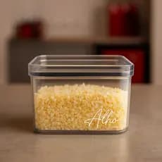 Porta alho - pote para alho - porta cebola - cozinha porta tempero - hermético adesivo LETRA BRANCA