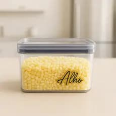 Porta alho - pote para alho - porta cebola - molho de tomate - cozinha - porta tempero - hermético adesivo DOURADO