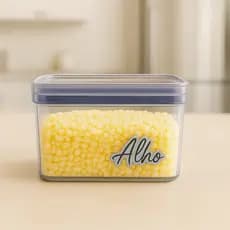Porta alho - pote para alho - porta cebola  - porta tempero - hermético adesivo PRATA PRATEADO