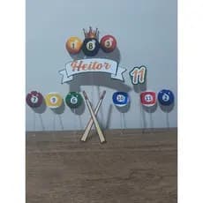 Topo Sinuca/Bilhar personalizado / Decoração Bilhar/ Festa Sinuca