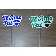 Kit 3 Topo mini bolo Te amo Mãe/Te Amo Pai /Tag Te Amo Pai/ topo Dia das Mães/Pais/Dia das Mães/Pais