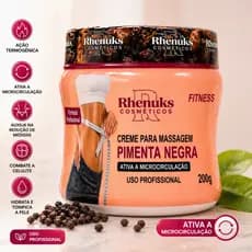 Creme Para Massagem Pimenta Negra 200g Termogênico Corporal Hidratante Rhenuks