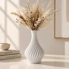 Vaso Decorativo Moderno Minimalista Textura Ondulada Elegante Decoração Sala