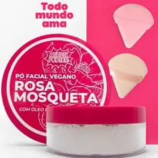 Kit Pó Rosa Mosqueta Super Poderes + 2 Esponja Triangular