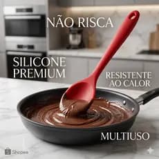 Colher De Silicone Antiaderente Não Risca Panela Resistente