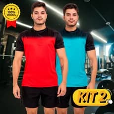 Kit 2 Camiseta Dry Fit Masculina Academia - Leve, Confortáve Tamanho Especial XG XXG EXG