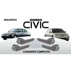 Conjunto Kit Maçaneta Interna Gatilho Puxador Honda Civic 2001 A 2006