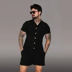 Conjunto Masculino Premium Camisa Manga Curta + Short Social | Estilo Luxo Verão