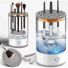 Limpador Automático De Pincéis De Maquiagem 3 em 1 – Lava, Seca e Armazena  USB Recarregável