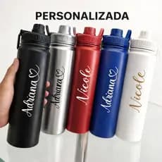 Garrafa Térmica Inox Personalizada 800ml C/ Gravação a Laser Café Água e Academia Trabalho Viagem