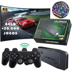 Videogame Stick 4K 2 Controles Sem Fio Console Portatil Jogos Retro Antigo