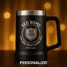 Caneca Térmica Inox 709ml | Mantém Quente/Gelado | Personalizada a Laser