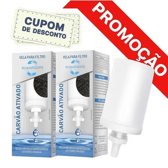 Kit 2 Vela Carvão Ativado Alcalina, Prata Coloidal Compatível em Todos Filtro De Barro