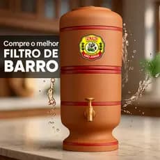 Bebedouro de Água Filtro de Barro Tradicional 4L  Completo com Vela, Boia e Torneira