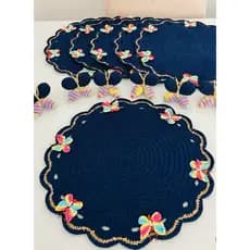 Sousplat de Crochê Premium | Modelo Borboletas  | Lugar Americano | Mesa Posta | Crochê Decorativo | Feito à Mão