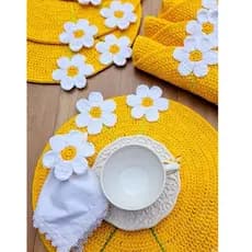 conjunto de Sousplat tradicional modelo flores 38 cm