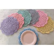 Sousplat de Chá ou Café em Crochê - Cores Candy - 25 cm - Preço Único Imbatível para Limpar Estoque!