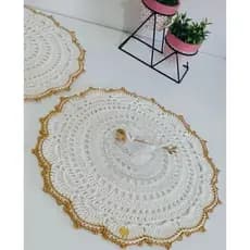 Sousplat de crochê luxo / Modelo Lovely / Lugar americano artesanal / Mesa posta estilo boho