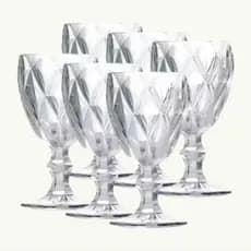 Conjunto de Taças Canelado Gama Clear 6 Peças - Design Sofisticado e Transparente
