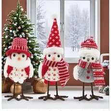 Decoração de Natal Boneco de 3  pássaro