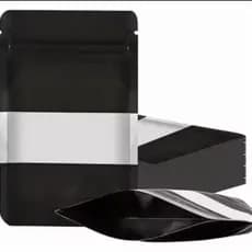 Saquinho stand up pouch hermético preto metalizado15x10cm kit 25 saquinhos