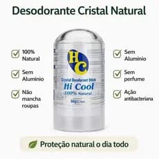 Desodorante Cristal Antitranspirante 60g com Proteção 24h Contra Odores