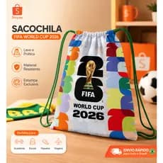 Mochila Esportiva – Estampa Copa do Mundo 2026