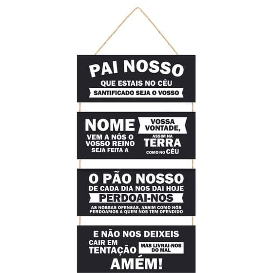 Placa com Alça de Sisal 4 Peças Decoração Sala Casa Decorativo
