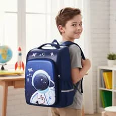 Mochila Escolar Infantil 3D Auto Relevo À Prova D'água  Grande Capacidade Ensino Fundamental
