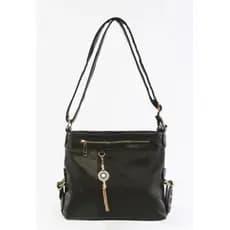 bolsa feminina tiracolo transversal com pingente 2 divisorias 7022