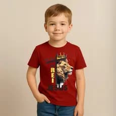 Camiseta Infantil Blusa Manga Curta Estampada Filho do Rei 100% Algodão Camiseta Premium Infantil Unissex Cristã