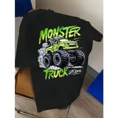 Camiseta Infantil  Estampada Monster Truck Estilo e Conforto Para Os Pequenos 100%Algodão