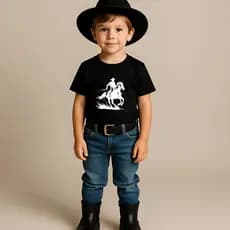 Camiseta Infantil Menino 100% Algodão Boiadeiro Rodeio Festa Do Peão Cowboy Coutry Camiseta Infantil Unissex