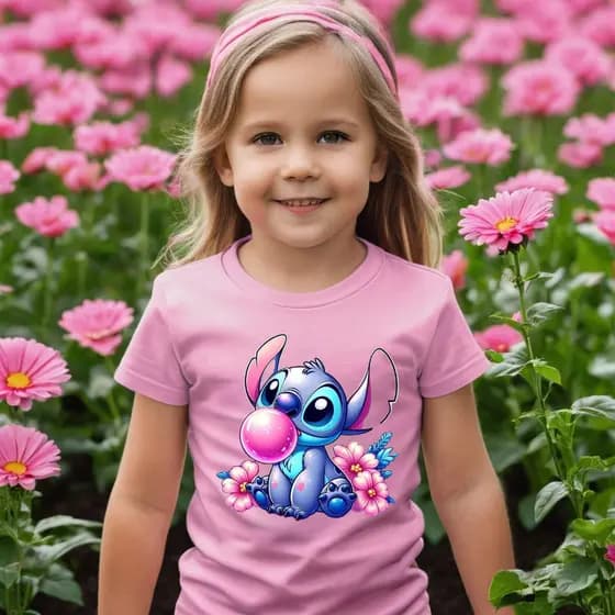 Camiseta Infantil Estampada Camiseta Infantil Menina Estampada Manga Curta Tecido Leve